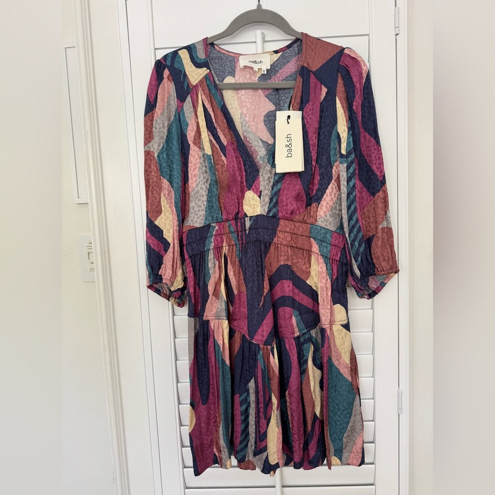 ba&sh Multicolor Wacla Abstract Pattern Mini Dress